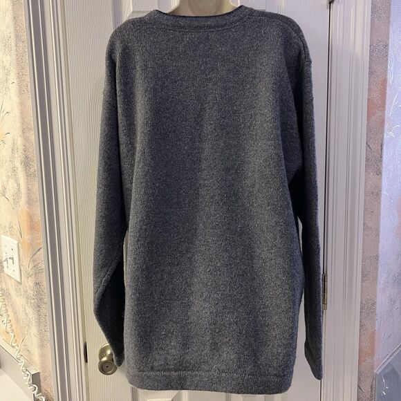 Vtg Woolrich Wool Sweater Mens XL Navy Heather Blue Long Sleeve Knit Pullover - Picture 6 of 9